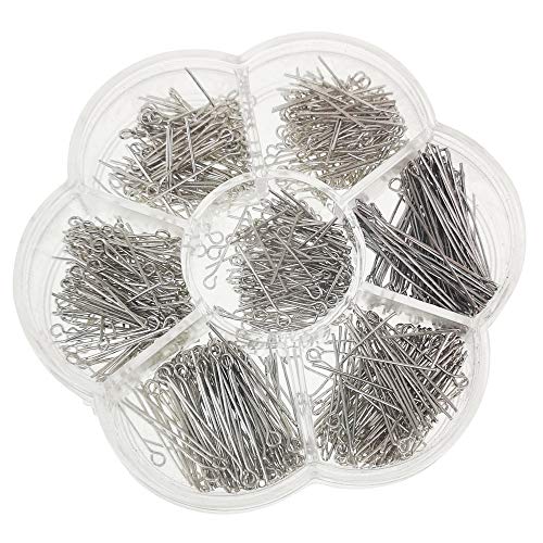 Chenkou Craft 700pcs Assorted of 7 Sizes Mix Eye Pins for Jewelry Making (Anti-Silver, Mix) - Image 1