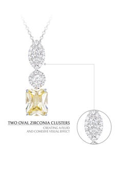 AWNL Women Necklace with Oval and Rectangular Yellow Zirconia Gift for Wife Girlfriend  - Image 5