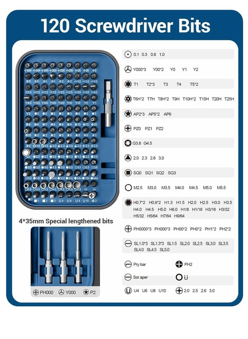 Cool Baby COOLBABY Precision Screwdriver Set New Version 130 in 1 Screwdriver Kit with 120 Screwdriver Bits  Repair Tool Kit With Magnetizer For Smart Phone  Household  - Image 3