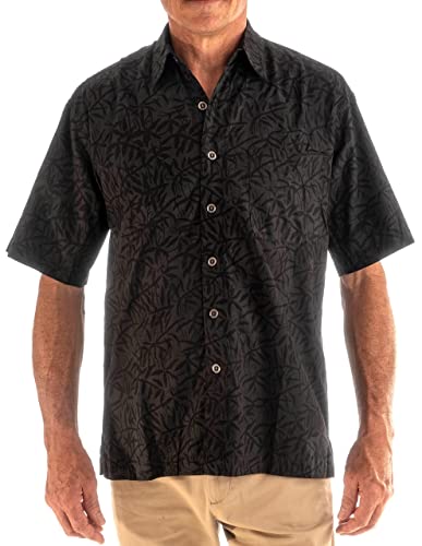 Johari West Men's Button-Down Short Sleeve Shirt, Night Life, Black, 4X-Large - Image 1