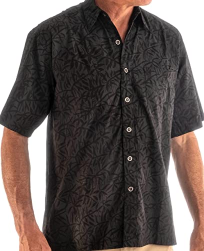 Johari West Men's Button-Down Short Sleeve Shirt, Night Life, Black, 4X-Large - Image 3