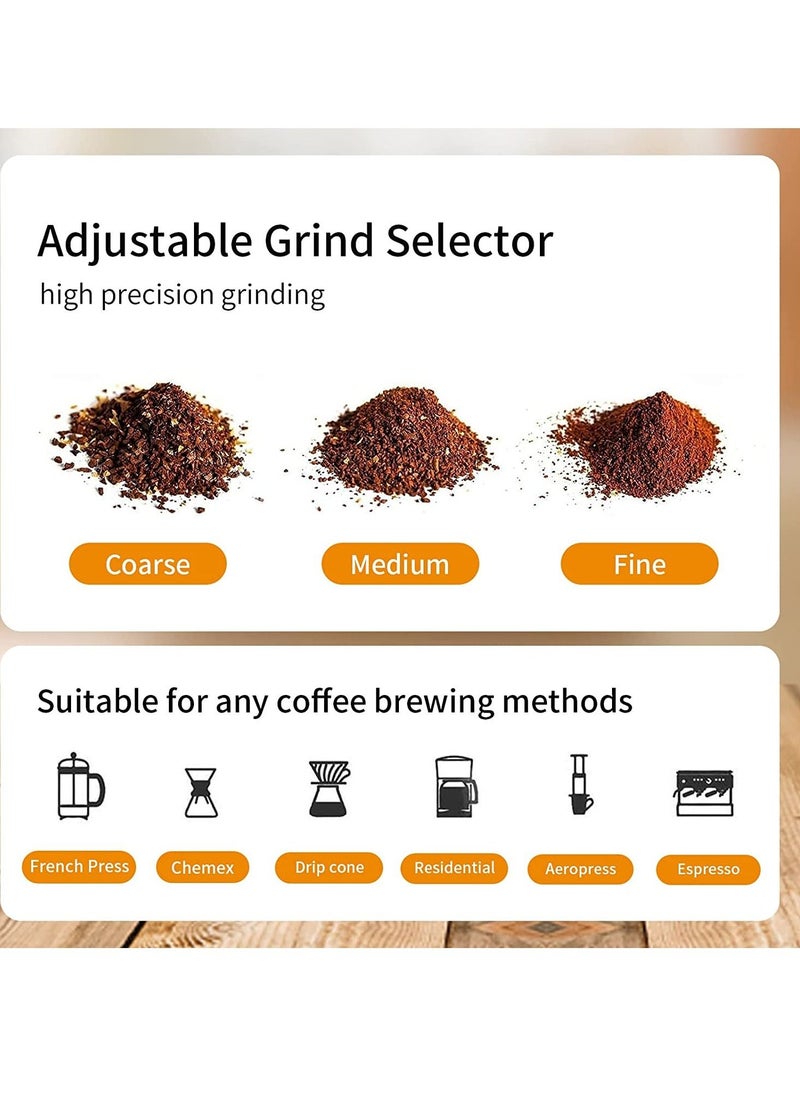 XiuWoo - USB Rechargeable Portable Electric Burr Coffee Grinder, 4 Cups Small Automatic Conical Burr with Multi Grind Setting for Espresso Drip Pour Over French Press - Image 1