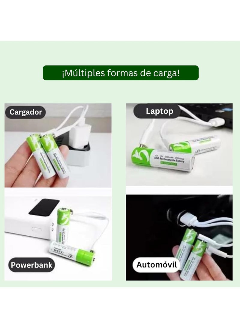 2 USB C Rechargeable AAA Batteries 750mWh 1.5V Fast Charge High Duration Charges in 1.5 Hours  - Image 2
