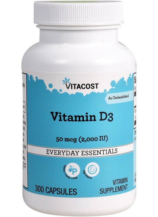 Vitacost Brand - Vitacost Vitamin D3 (As Cholecalciferol) 2000 Iu 300 Capsules - Image 1