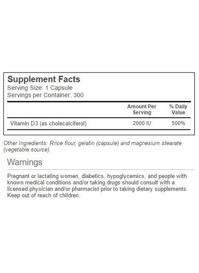 Vitacost Brand - Vitacost Vitamin D3 (As Cholecalciferol) 2000 Iu 300 Capsules - Image 1
