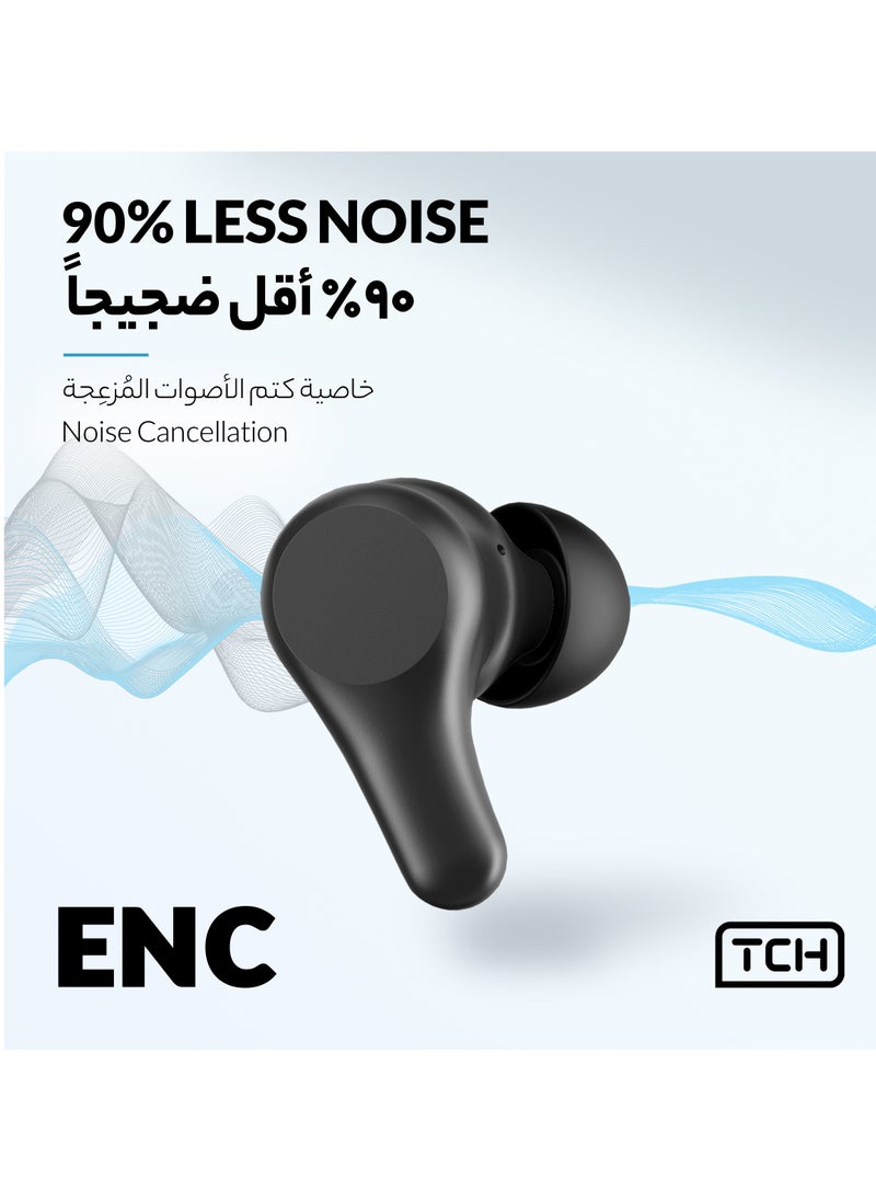 TCH - L30 Wirless Earbuds Boom Trap Noise Clear Voice Earphone & Hifi Sound Smart Touch & 6 Hours Playtime 96H Standby Time Waterproof IPX4 Earbud With Bluetooth 5.3 Earphones IOS+Andorid 40mAhx2 Battery - Image 1
