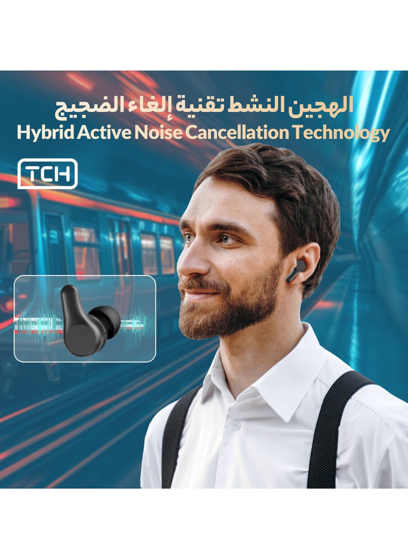 TCH - L30 Wirless Earbuds Boom Trap Noise Clear Voice Earphone & Hifi Sound Smart Touch & 6 Hours Playtime 96H Standby Time Waterproof IPX4 Earbud With Bluetooth 5.3 Earphones IOS+Andorid 40mAhx2 Battery - Image 1