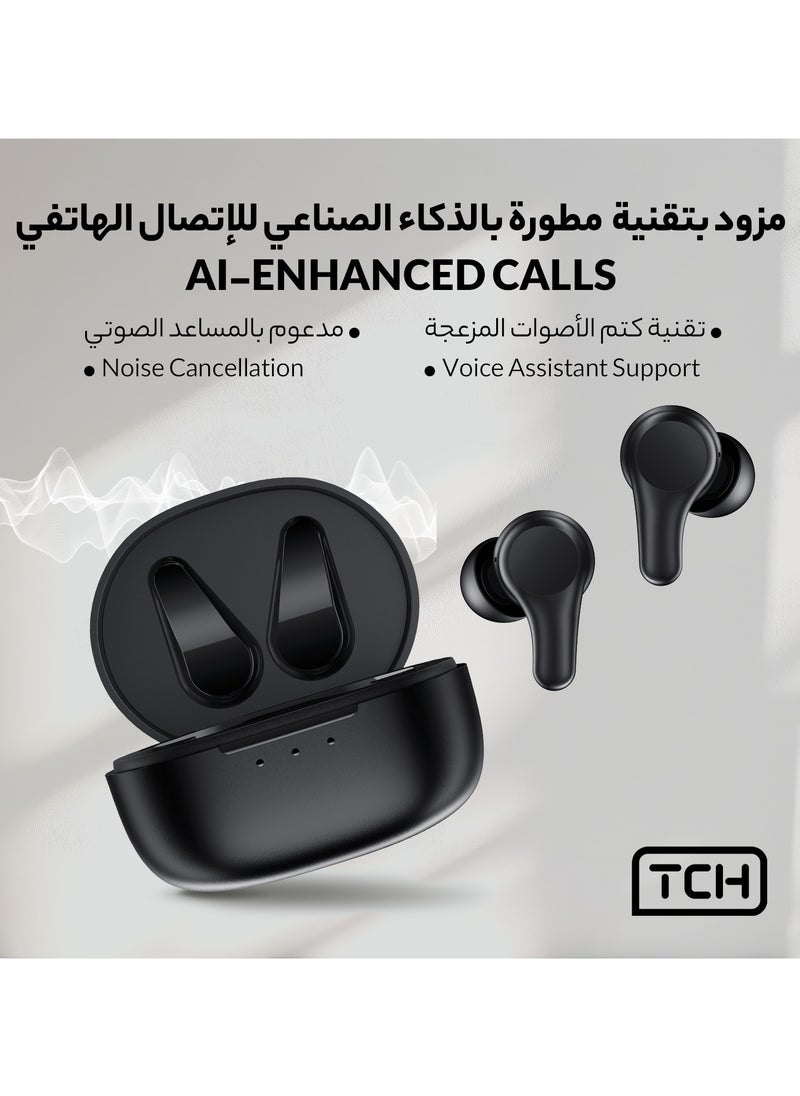 TCH - L30 Wirless Earbuds Boom Trap Noise Clear Voice Earphone & Hifi Sound Smart Touch & 6 Hours Playtime 96H Standby Time Waterproof IPX4 Earbud With Bluetooth 5.3 Earphones IOS+Andorid 40mAhx2 Battery - Image 1