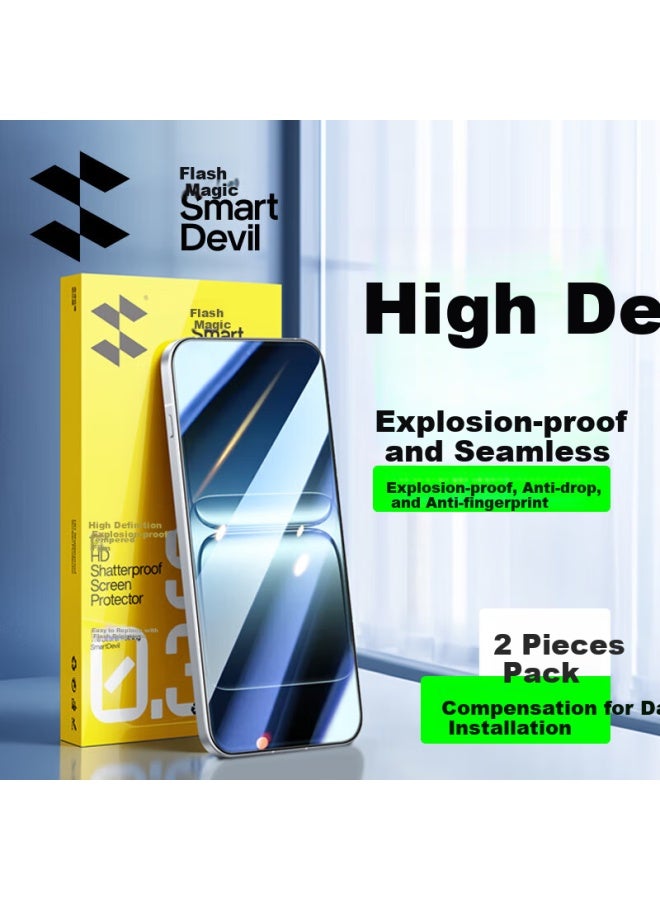 SmartDevil Shanmo Tempered Glass Screen Protector For Oneplus 13T, High Definition Full Glass Anti-Explosion Anti-Drop Anti-Fingerprint Screen Protector For Oneplus Phone, 2-Pack + Installation Tool - Image 1