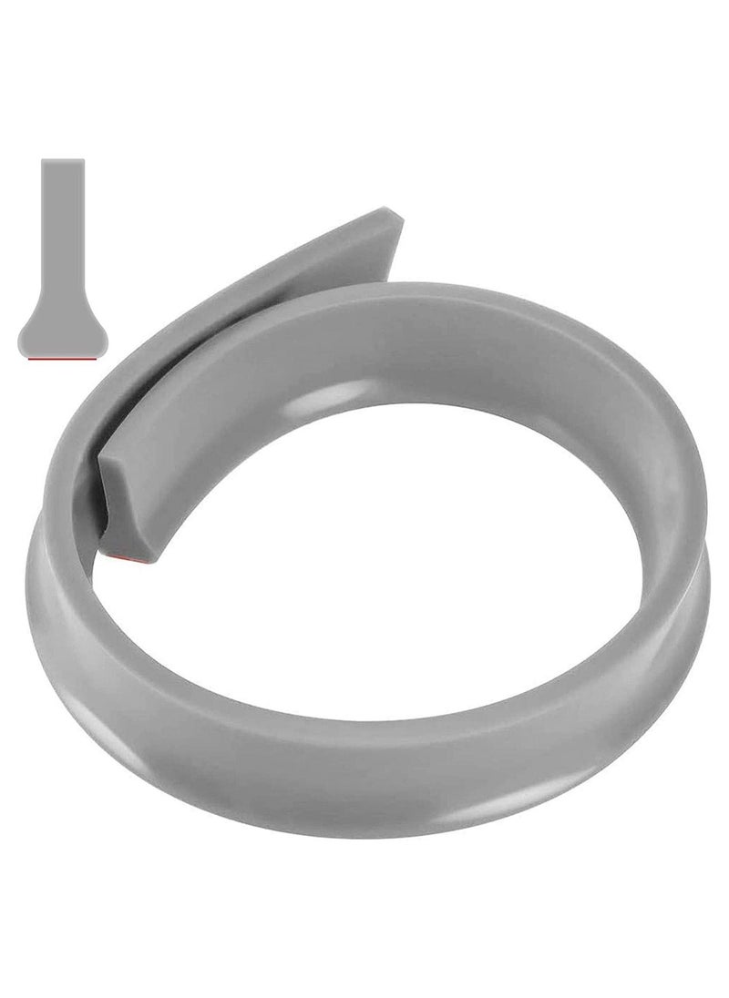 RATSAW 1M Flexible Shower Threshold Water Dam Collapsible Wet Floor Barrier Strip Self Adhesive and Bendable Waterproof Strip for Sink Bathtub Bathroom Kitchen Grey  - Image 1
