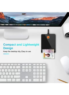 HY Smart Card Reader USB ID Card Reader, USB Card Reader for Bank Card SIM/Chip/IC/CAC Card, Plug & Play, SIM Card Reader Compatible with Windows, Linux, Mac OS 10.5 and above  - Image 3