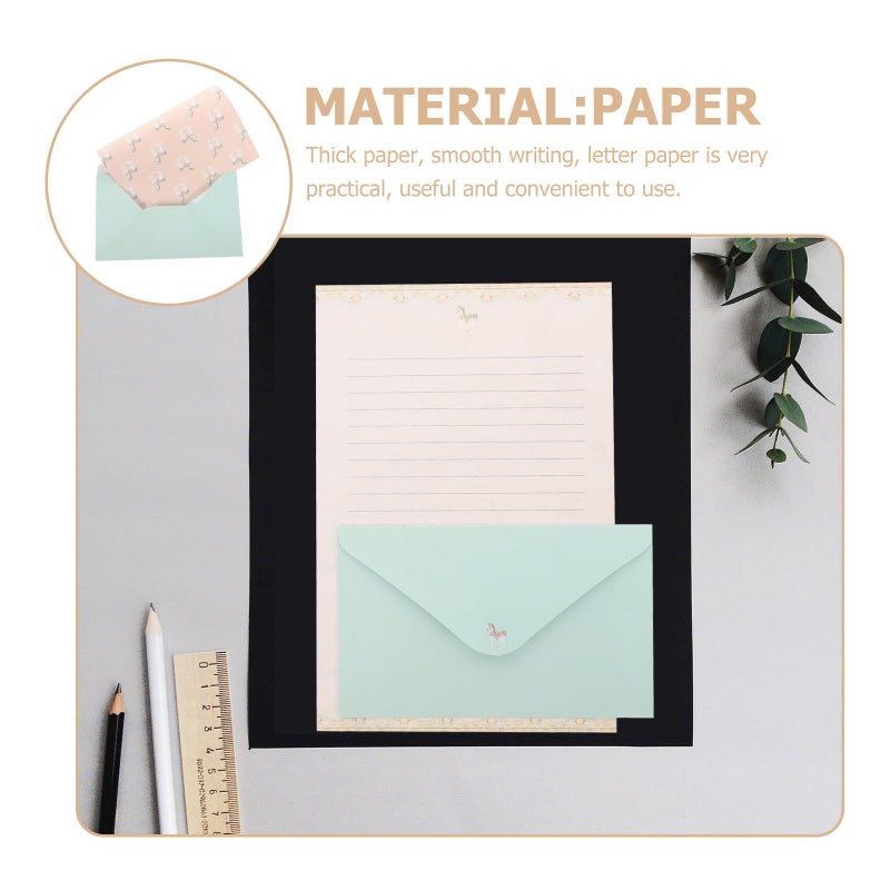 SAFIGLE Pink Writing Paper Set 5 Sets A5 Floral Envelope Stationery for Letter Writing - Image 4