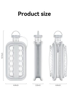 VRCOW Portable Ice Hockey Maker 2 in 1 Ice Cube Tray with 17 Grid Cube Molds for Coffee, Milk, Tea, Juice  - Image 2