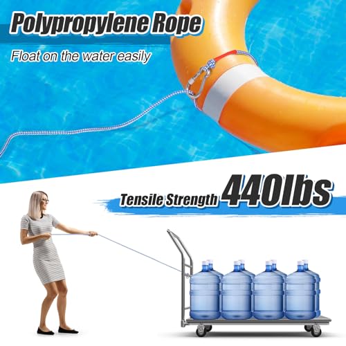 Acostop Water Floating Lifesaving Rope - Professional Throwing Rope Line, Pool Life Preserver Ring Rope, Durable Polypropylene Rope for Swimming Small Boating Kayak Inflatable Boat (Orange) - Image 4