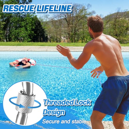 Acostop Water Floating Lifesaving Rope - Professional Throwing Rope Line, Pool Life Preserver Ring Rope, Durable Polypropylene Rope for Swimming Small Boating Kayak Inflatable Boat (Orange) - Image 5