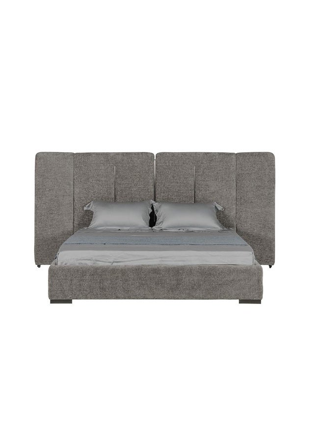 DANUBE HOME Braxton 160x200 Upholstered Queen Bed with Hydraulic Storage & Foldable Headboard - Stylish Grey/Titanium Fabric Bed for Bedroom - Size: L260xW221xH140cm - Image 2