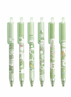 KASTWAVE Gel Ink Pens Cartoon Frog Pen Retractable Pens Cute Animal Pen 0.5mm Ballpoint Pen Office School Girls Pens,6 Pcs  - Image 4