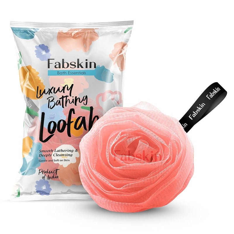 لوفاة الورد من FABSKIN للاستحمام | إسفنجة لوفة للاستحمام | مقشر للاستحمام للنساء والرجال | إسفنجة للاستحمام | مقشر للجسم للاستحمام | مقشر للاستحمام للجسم (خوخ)