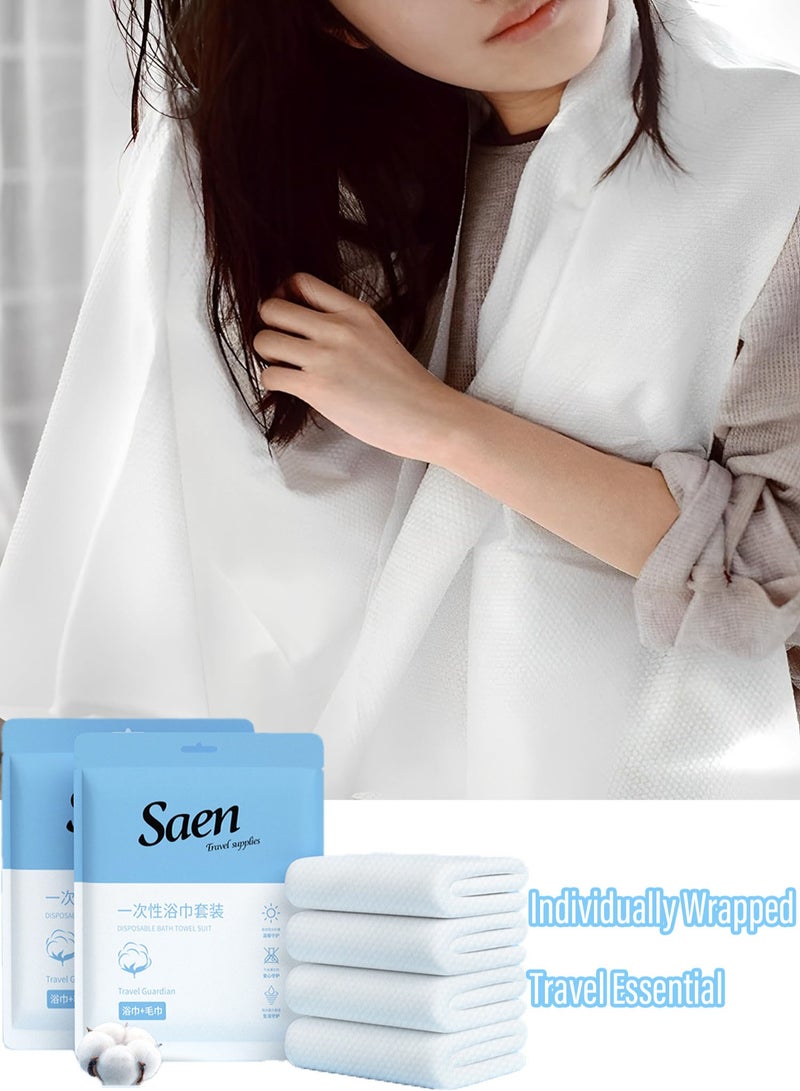 10 sets Disposable Bath Towels, 70x140cm 30*60cm,Travel Disposable Towels Set, health and Safety, Thicken Cotton Salon Towels Wash Towel Body Towels, Bath Towels for Hotel bathroom Beach Swimming Camping - Image 4
