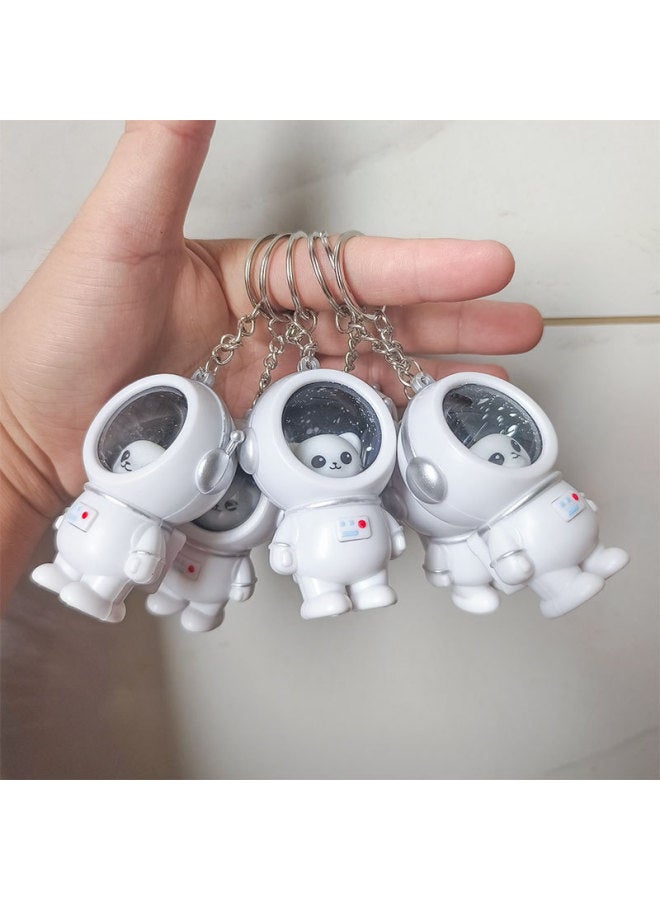 Luminous Backpack Keychain Trendy Lighted Luminous Starry Sky Astronaut Glossy Doll Car Keychain Small Gift 