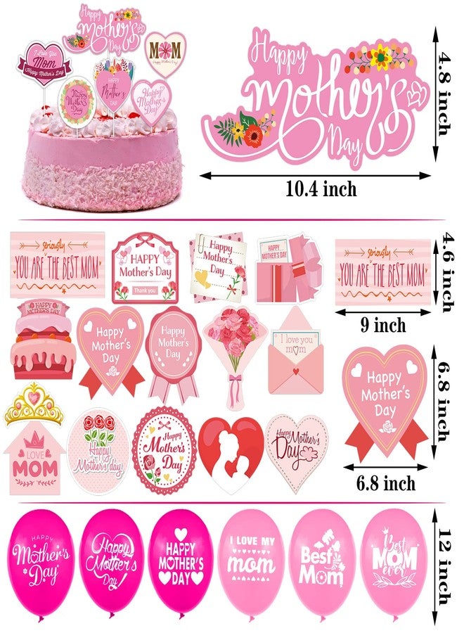 Funnlot Mothers Day Decorations 64PCS Happy Mothers Day Banner with Banner Balloons Cake Topper for Mother's Day Party - Image 4