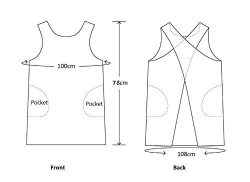 AOBBYBBS Soft Cotton Linen Apron Solid Color Halter Cross Bandage Aprons Japanese Style X Shape Double Pockets Kitchen Cooking Clothes Gift for Women Chef Housewarming -LightGray - Image 2