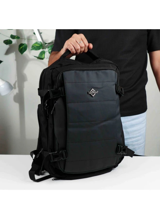 Laptop Business Waterproof Shockproof Bag - Black - Image 3