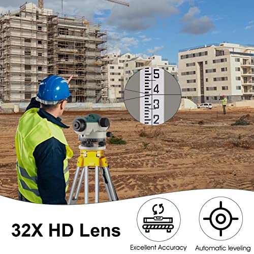 KEZERS 32X Automatic Optical Level Kit with Self- Leveling Magnetic Dampened Compensator and Transport Lock,High Precision Height/Distance/Angle Level Measure - KL-32X - Image 2