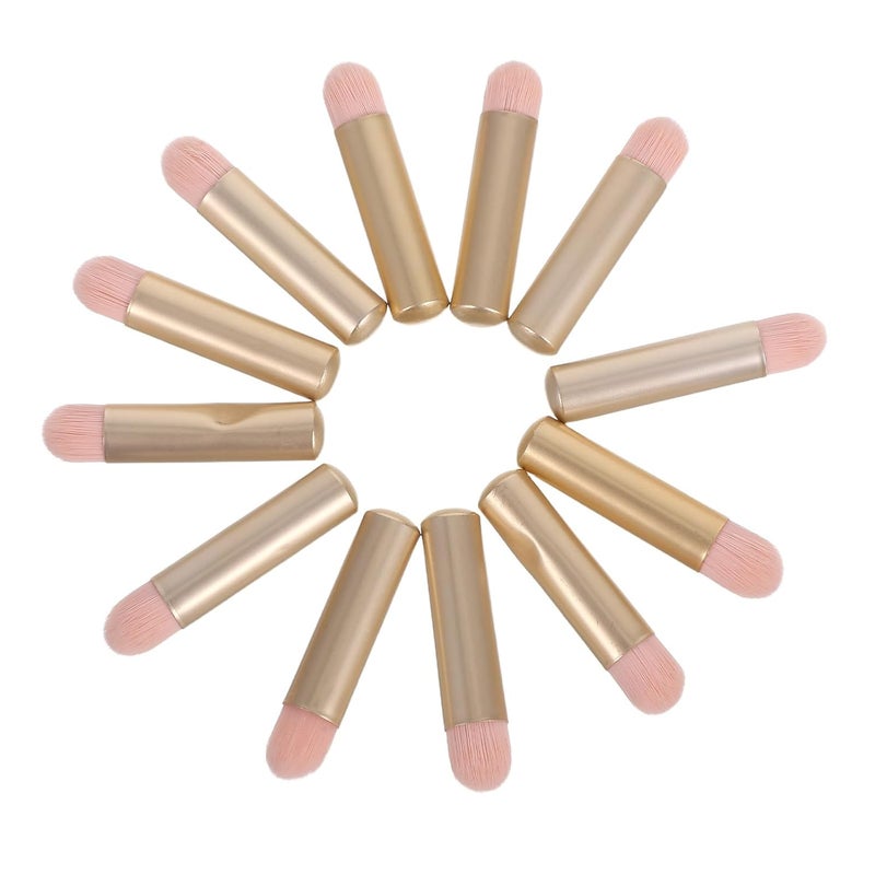 ABOOFAN 12pcs Mini Makeup Brush Set Small Eyeshadow Concealer Lip Brushes Portable Travel Cosmetic Applicators for Women with Pouch - Image 1