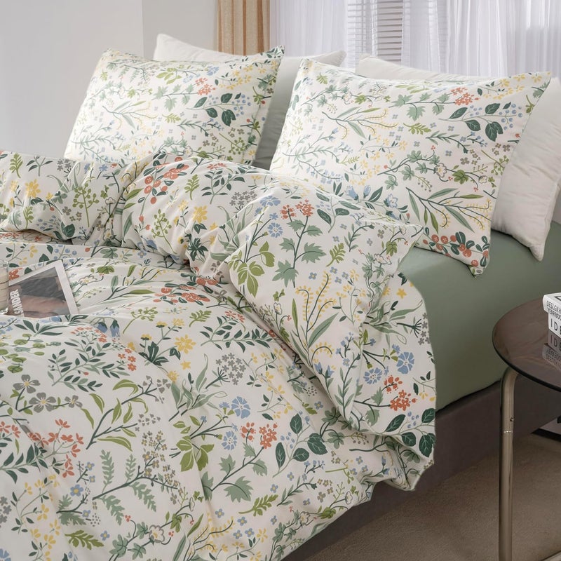 MKXI Garden Floral Comforter Set White King Size for College Floral Bedding Comforter Set Coquette Cottagecore Aesthetic Cute Flowers Pattern Comforter for Women Teen Girls - Image 2