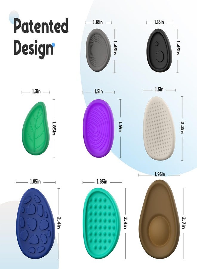 HEOMOONE Fidget Toys Adults Sensory Stone:8 Pack Textured Worry Stones for Kids Calming - Soothing Sensory Toys for Anxiety Relief - Quiet Fidgets for Student Classroom Prizes - Image 2