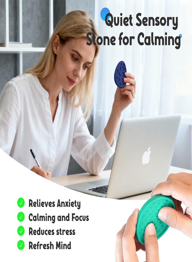 HEOMOONE Fidget Toys Adults Sensory Stone:8 Pack Textured Worry Stones for Kids Calming - Soothing Sensory Toys for Anxiety Relief - Quiet Fidgets for Student Classroom Prizes - Image 4