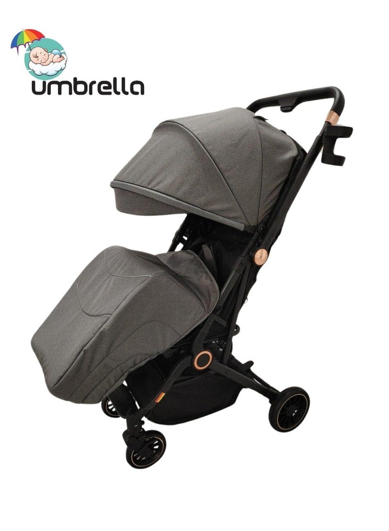 امبريلا عربية اطفال امبريلا اكس 5 ذراع قلاب  وطاوله طعام عالية الجودة-رمادي - Image 3