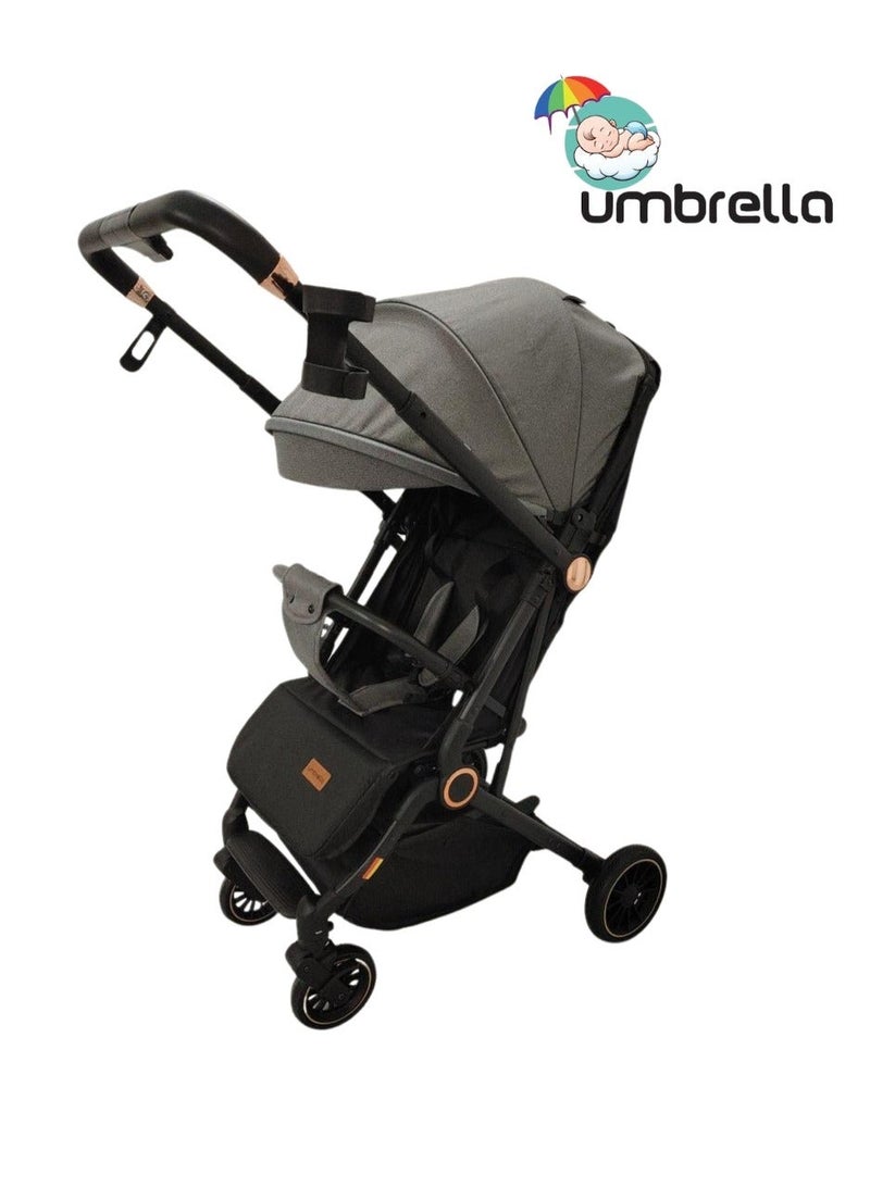 امبريلا عربية اطفال امبريلا اكس 5 ذراع قلاب  وطاوله طعام عالية الجودة-رمادي - Image 5