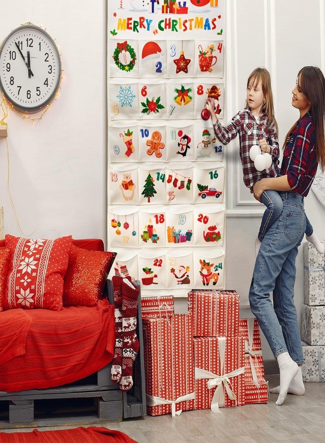 Nlicrst Christmas Fabric Advent Calendar, Reusable Hanging Advent Calendar, Christmas Calendar Countdown 2025 with 24 Pockets for Xmas Holiday Gifts, Candy & Treats, Festive Wall Home Decor - Image 3