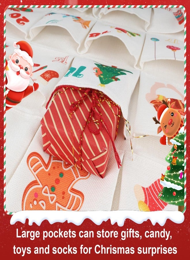Nlicrst Christmas Fabric Advent Calendar, Reusable Hanging Advent Calendar, Christmas Calendar Countdown 2025 with 24 Pockets for Xmas Holiday Gifts, Candy & Treats, Festive Wall Home Decor - Image 4