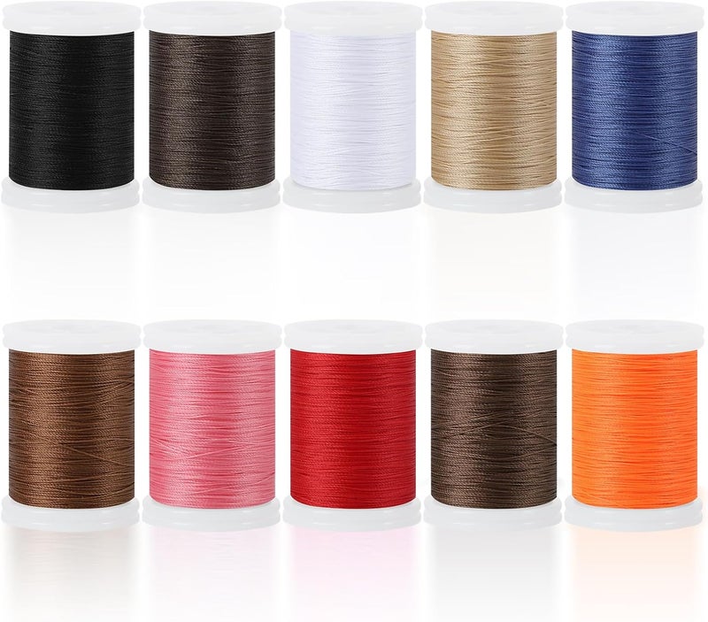 WAYASDCU 10 Spools Extra Strong Upholstery Thread, Bonded Nylon Thread Leather Thread for Sewing Machine for Sewing 10 Colors, 218 Yards Heavy Duty Thread for Machine, Home, Hand, Craft, DIY and Denim Leather - Image 1