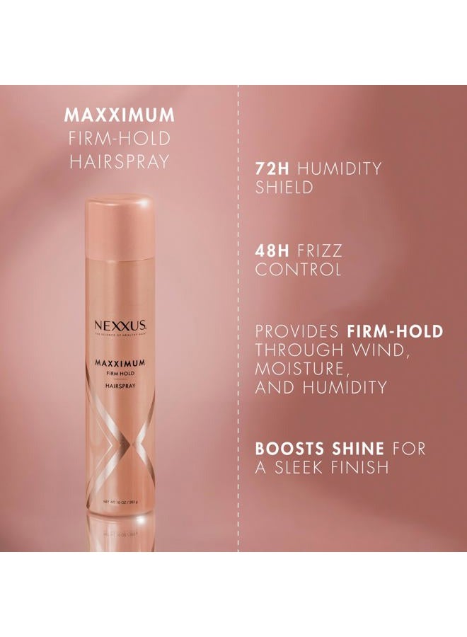 Nexxus Maximum Hold Finishing Hair Spray, for Control, Hold Hairspray for Women Hair Styling, Pink, 10 oz - Image 3