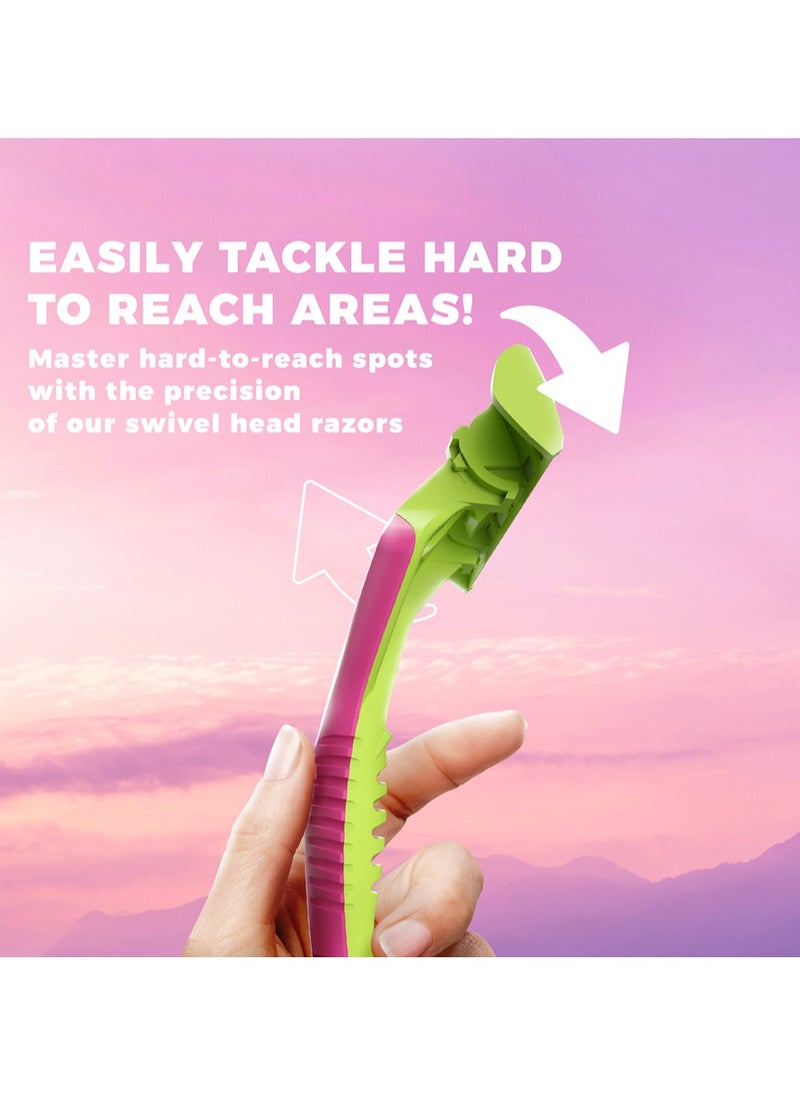 Queen By Lord - Triple Blades Disposable Razors, 6+2 free "Pink" - Premium Pack - Image 1