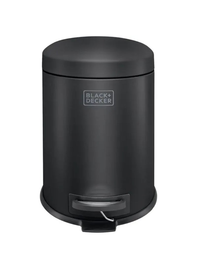 Black+Decker Dome Lid Soft Close Recycle Pedal Bin Matte Black 5 Liter 61345 - Image 1