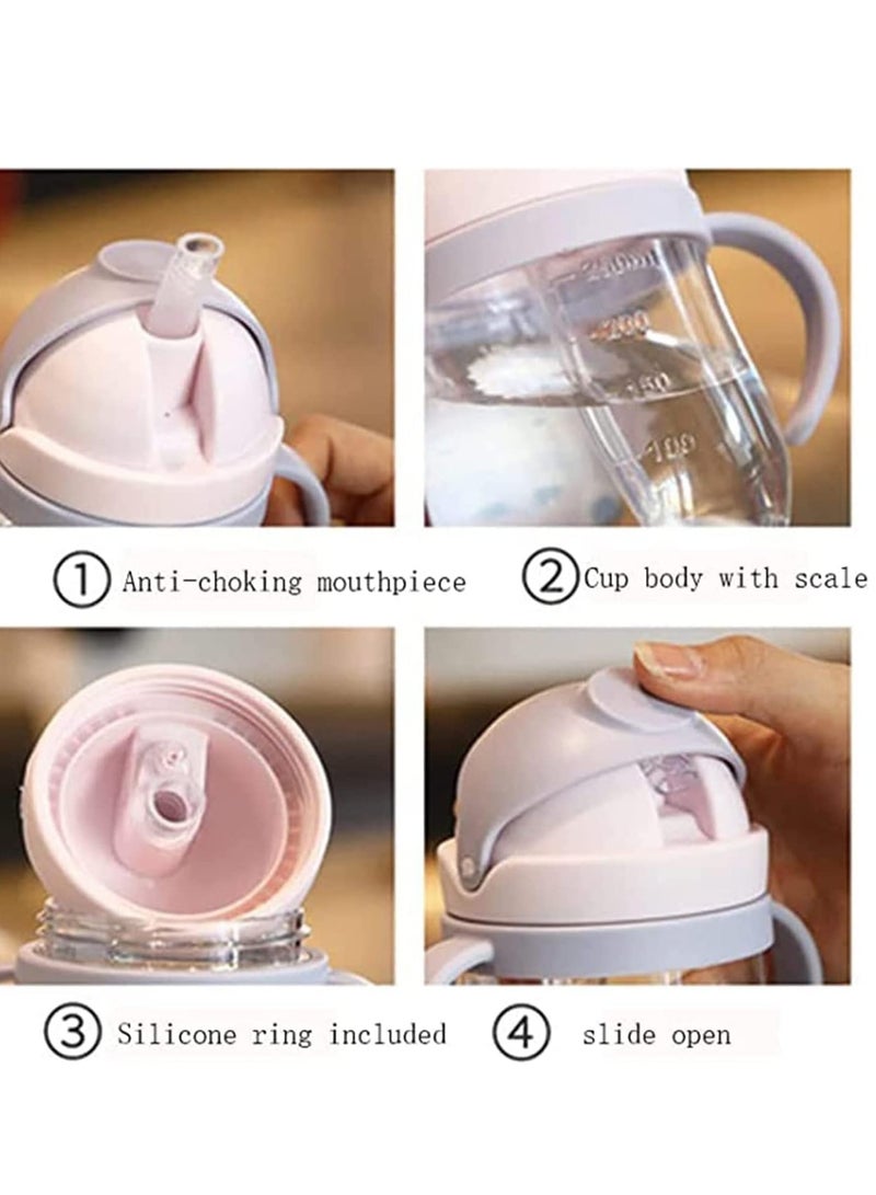 Gonice 250ml Sippy Cup, Baby Water Bottle with Straw, Sipper Bottle, Baby Drinking Bottle with Handle, Cute Toddler Cup with Soft Spout, Spill-proof, Baby Straw Cup with cute Toys (Pink) - Image 5