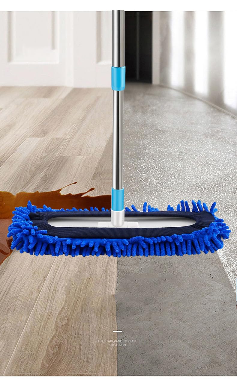 Revwd Wet and Dry Floor Mop with Cotton Pad and Stainless Steel Long Handle Push-Pull Easily Reusable Cotton Refill and Washable in Machine Also 360° Rotatable Household Floor Cleaning - Image 4