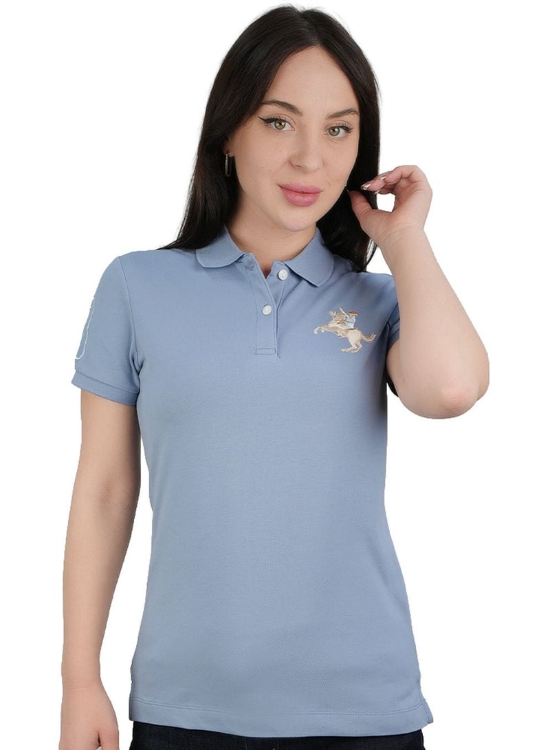 GIORDANO Women’s Slim Fit Embroidered Napoleon Polo - Image 1