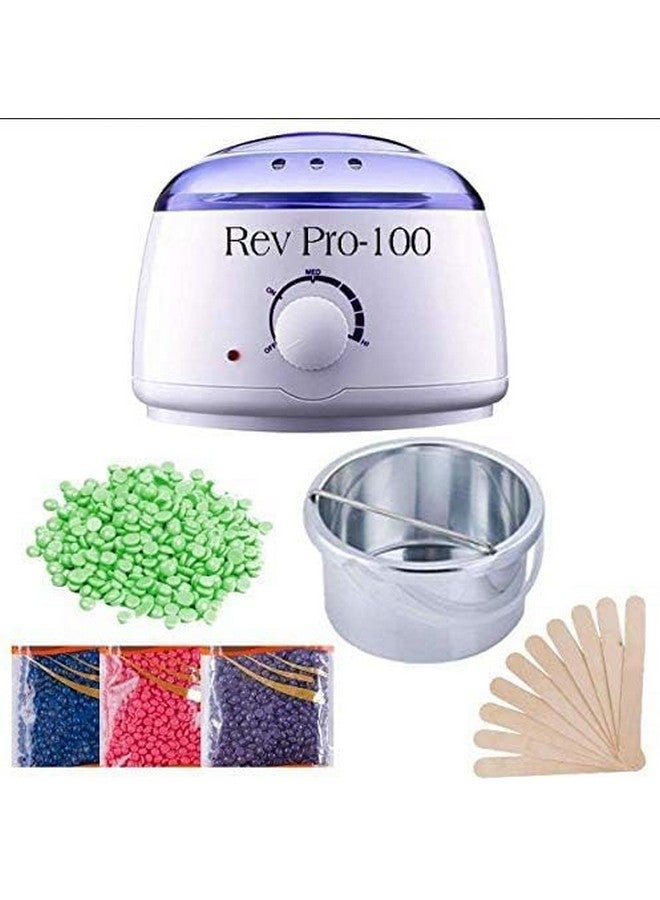 EXPORTTANZA Hard Wax Warmer, Heater with Hair Removal Wax Beans(100 Grams) and Wooden Chips for Hard, Strip and Paraffin Waxing Kit for Women - Color May Vary, 1 Set - Image 1