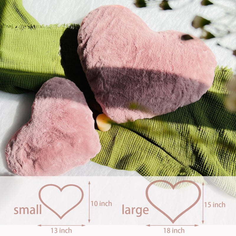 EastTree Heart Pillows  Dusty Pink Heart Shaped Pillows  Love Throw Pillows Back to School Gifts  Small Cute Fluffy Pillows  Women Girls Kid Living Room Decor 10x13 Inch - Image 2