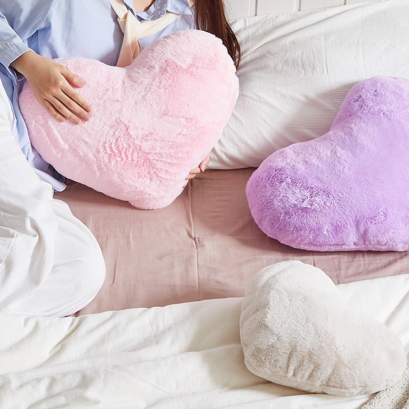 EastTree Heart Pillows  Dusty Pink Heart Shaped Pillows  Love Throw Pillows Back to School Gifts  Small Cute Fluffy Pillows  Women Girls Kid Living Room Decor 10x13 Inch - Image 5