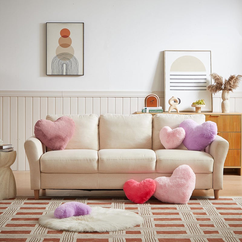 EastTree Heart Pillows  Dusty Pink Heart Shaped Pillows  Love Throw Pillows Back to School Gifts  Small Cute Fluffy Pillows  Women Girls Kid Living Room Decor 10x13 Inch - Image 3
