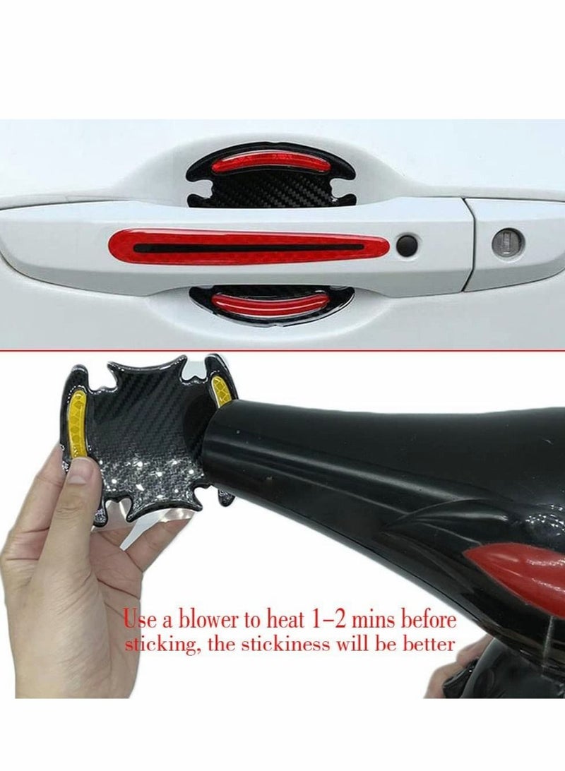 Excefore Car Door Handle Reflective Stickers Universal Auto Door Handle Scratch Cover Guard Protective Film Pad with Safety Reflective Strips 8 Pack - Image 5
