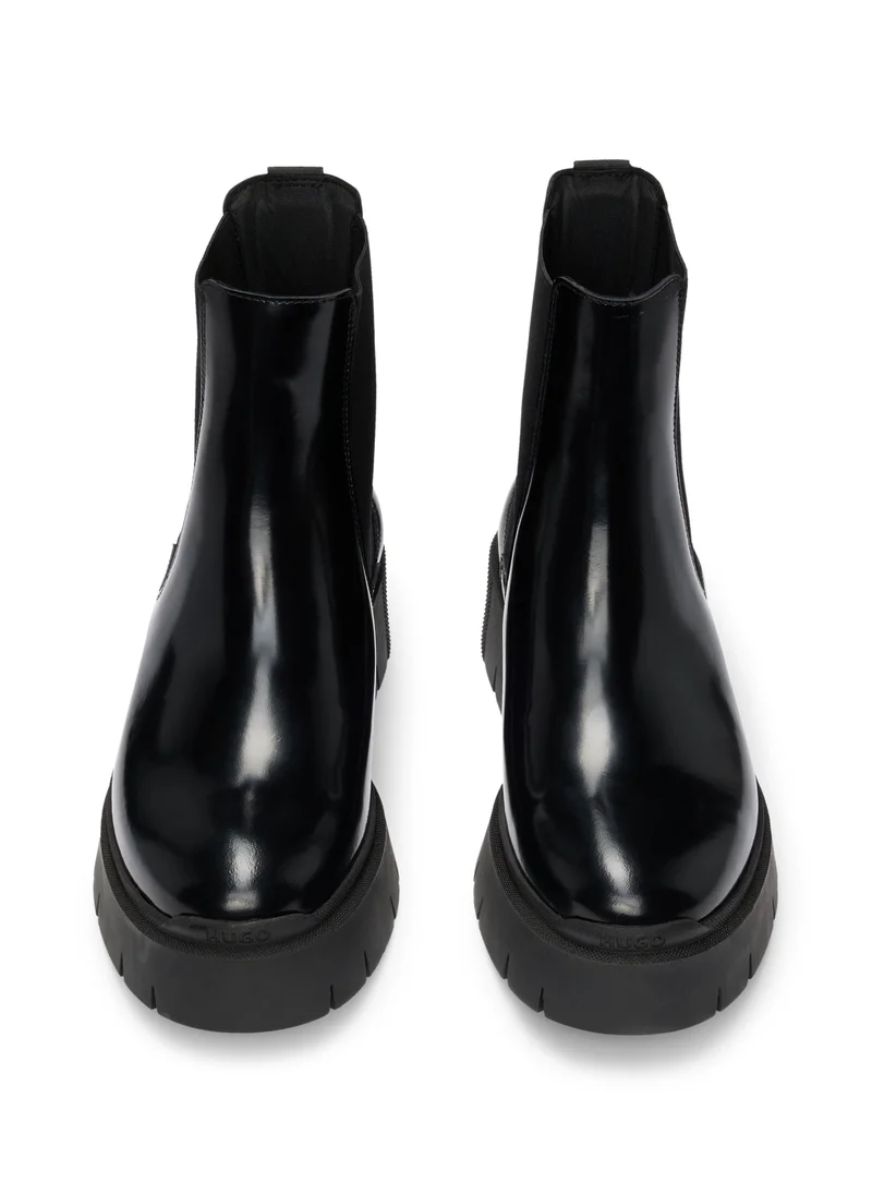 HUGO Block-heel Chelsea boots in faux leather