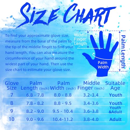 WVVOU Soccer Goalie Gloves Youth Adults, High Performance Goalkeeper Gloves, Breathable Soccer Gloves, 4+3mm Super Grip for The Toughest Saves (BlackBlue, 7) - Image 5